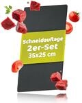 R&Ouml;SLE Schneidauflage 2er-Set, 35x25cm Schneidematte aus PP Polypropylen, Schwarz