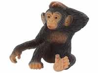 Bullyland 63686 - Spielfigur Schimpansen-Baby, ca. 5,3 cm große Tierfigur,