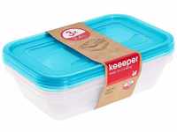 keeeper Frischhaltedosenset 3-teilig, 3 x 2,4 l, 29 x 19 x 7 cm, Fredo Fresh, Blau