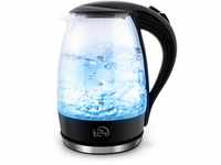 T24 Glas Wasserkocher 1,7L, 2200W, LED-Beleuchtung, 100% BPA-frei, Verdicktes