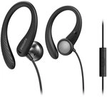 Philips Audio TAA1105BK/00 Sports Headphones with Microphone, In-Ear Headphones