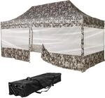 INSTENT Alu-Pavillon 3 x 6 m Pro 4 Seitenteile wasserdicht UV-Schutz 50+, urban