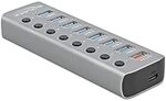 Delock USB 3.2 Gen 1 Hub mit 7 Ports + 1 Schnellladeport + 1 USB-C PD 3.0 Port...