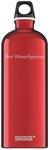 Sigg Alutrinkflasche 'Traveller' &ndash; 1 L (rot, mit Namensgravur)