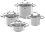 Fissler San Francisco/Edelstahl-Topfset, 4-teilig, T&ouml;pfe mit Glas-Deckel, Induktion