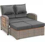 greemotion Gartensofa mit Liegefunktion Bahia Tobago - Sonnenliege mit 5-fach