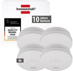 Brennenstuhl Rauchmelder Set, 4X RM L 3100 mit integrierter Batterie (gepr&uuml;ft und
