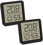 TFA Dostmann digitales Thermo-Hygrometer, 2er Set, 30.5053.01.02, mit Komfortzone