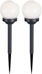2er Set LED Au&szlig;en Solar Lampen Kugel Design Erd Spie&szlig; Steck Leuchten Garten...