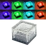 Gartendeko RGB LED Solarlampe mit Farbwechsel Gartenlampe Dekoleuchte im Eisw&uuml;rfel