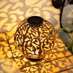 Deko-Solarkugel aus Metall LED Lampe Au&szlig;enlampe Garten Deko Solarleuchte f&uuml;r