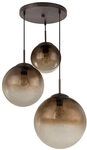 Globo H&auml;nge Leuchte 3 Kugeln braun Glas Wohn Ess Zimmer Beleuchtung Lampe Strahler