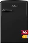 Amica VKS 15624-1 S Retro Vollraum-K&uuml;hlschrank / Black Olives (Schwarz) / 88cm...