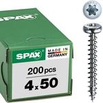 SPAX Universalschraube, 4,0 x 50 mm, 200 St&uuml;ck, T-STAR plus, Halbrundkopf,