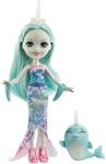 Enchantimals GJX41 - Naddie Narwhal Puppe & Sword Tierfreund Figur, ca. 15 cm gro&szlig;e