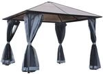 Outsunny Gartenpavillon 3 x 3 m Aluminium Wasserabweisend Stabil Winterfest Pavillon