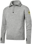 Snickers Workwear Herren Snickers Pullover Woll Troyer, Hellgrau-melange, XXL EU