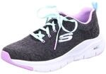 Skechers Damen Arch Fit Comfy Wave Sneakers, Black Knit Lavender Trim, 37 EU