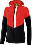 Erima Damen Squad Tracktop Jacke mit Kapuze (1032012), rot/schwarz/wei&szlig;, 40