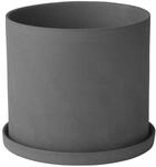 blomus Kr&auml;utertopf Nona | Gr&ouml;&szlig;e S | Porzellan | Farbe Pewter | handwerklicher