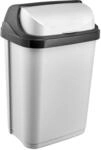keeeper Abfallbeh&auml;lter mit Rolldeckel, 10 l, Rasmus, Hellsilber, Silber