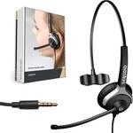 GEQUDIO Headset mit 3,5mm Klinke kompatibel mit FritzFon C6, X6, MacBook, Smartphone,