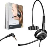 GEQUDIO Headset mit 2,5mm Klinke kompatibel mit Gigaset, Panasonic DECT