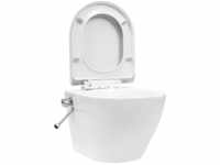 vidaXL Wand WC ohne Spülrand mit Bidet-Funktion Spülrandlos Absenkautomatik
