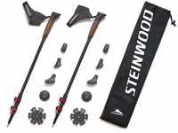 Steinwood Premium 100% Carbon Nordic Walking Stöcke verstellbar mit Teleskop...