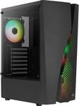 Aerocool WAVEBKV3, PC ATX Geh&auml;use, Geh&auml;rtetes Glas, 4xL&uuml;fter RGB 12cm, Schwarz