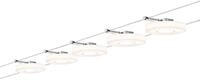 Paulmann 941.09 Seilsystem DiscLED1 Set erweiterbar Warmwei&szlig; 5x4W LED Chrom Satin