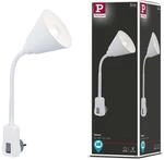 Paulmann 95428 Steckerleuchte Junus mit Flexarm max. 20 Watt Lampe Wei&szlig; Metall,
