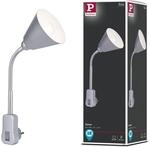 Paulmann 95429 Steckerleuchte Junus mit Flexarm max. 20 Watt Lampe Grau Metall,