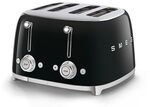 Smeg, Toast 4x4 TSF03BLEU, 4 F&auml;cher f&uuml;r 4 Scheiben, 6 Stufen vergoldet,