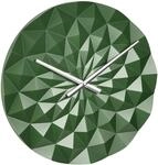 TFA Dostmann Analoge Wanduhr Diamond, 60.3063.04, 3D Format mit Lichtreflexen,