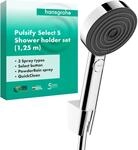 hansgrohe Pulsify Select S - Duschset, runder Duschkopf mit Duschschlauch 1,25m und