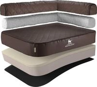 Knuffelwuff Orthop&auml;disches Eck Hundebett Winslow aus Laser-gestepptem...