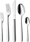 WMF Kult Edelstahl Besteck Set 6 Personen, Essbesteck Set 30 teilig, Monobloc-Messer,