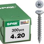 Flachr&uuml;ckwandkopf f&uuml;r R&uuml;ckw&auml;nde, 4x 20 mm, 300 St&uuml;ck, Vollgewinde,