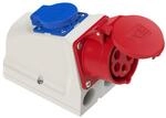 PCE 9215-6 I CEE Wandsteckdose COMBO 16A 5-polig 6h IP44 I mit