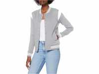 Urban Classics Damen Ladies Organic Inset College Sweat Jacket Jacken, Grey/White,