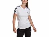 adidas Damen Essentials Slim Langarm T-Shirt, White/Black, XL