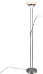 Reality Leuchten LED Stehleuchte Orson R40073507, Metall Nickel matt, Glas