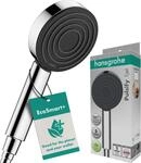 hansgrohe Pulsify S - wassersparender Duschkopf 6 l/min (EcoSmart+), Handbrause mit 1