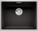 BLANCO SUBLINE 500-IF SteelFrame | Granitsp&uuml;le aus SILGRANIT schwarz | f&uuml;r 60 cm