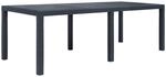 vidaXL Gartentisch Anthrazit 220x90x72 cm Kunststoff Rattan-Optik