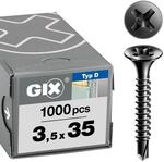SPAX GIX-D Schnellbauschrauben 3,5 x 35 mm, Vollgewinde, 1000 St&uuml;ck, Bohrspitze,