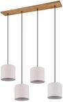 Trio Leuchten Pendelleuchte Elmau 302100430, Holz Pinie, Stoffschirm beige,