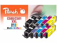 Peach C580/581 10er-Pack Druckerpatronen XL (2xBK, PBK, 2xC, 2xM, 2xY, blau) ersetzt