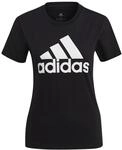 adidas Damen Essentials Logo Tee, Black / White, XS